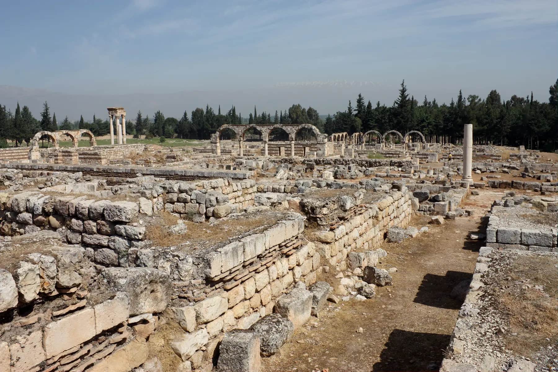 Stone arches and columns at the Umayyad city of Anjar