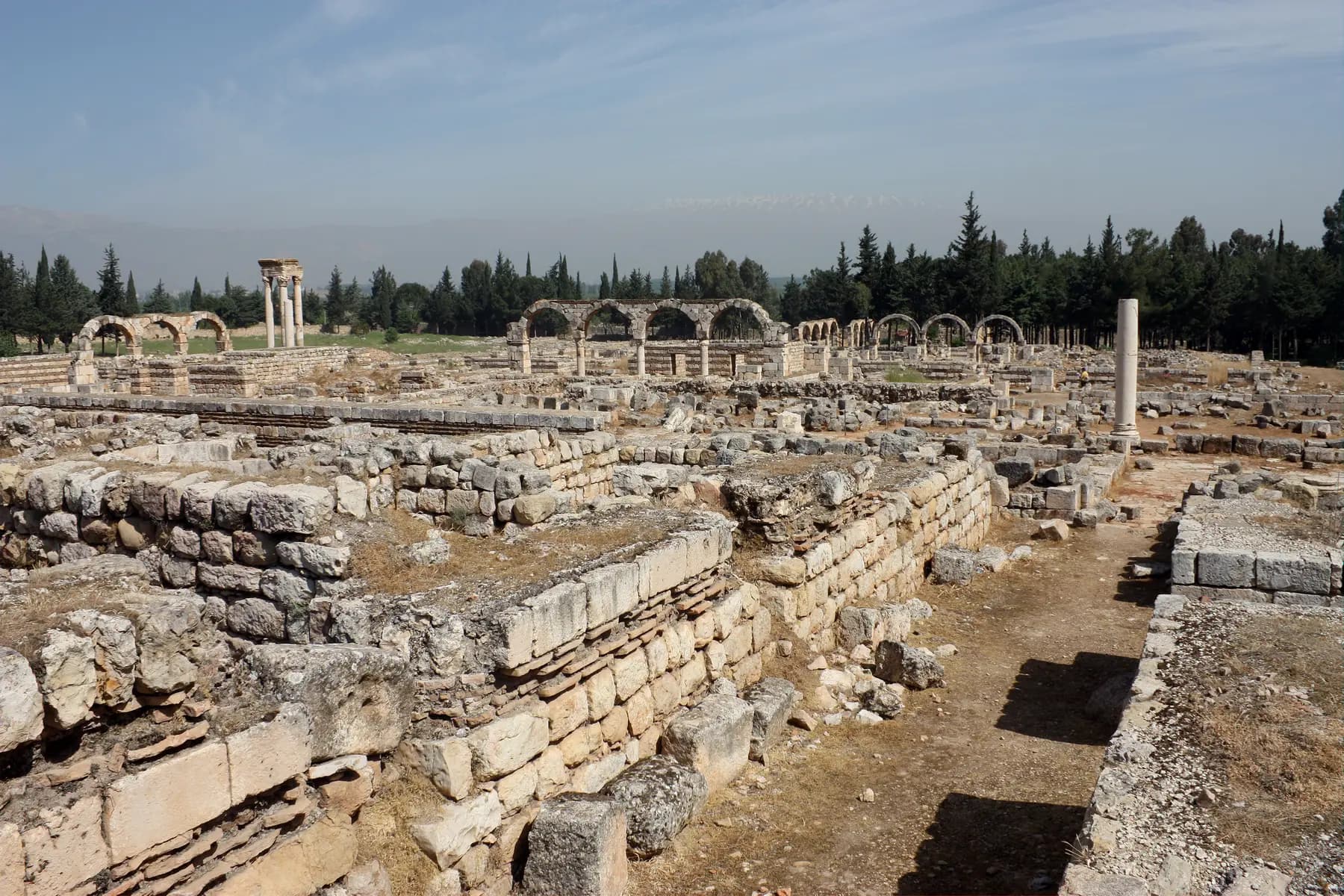 Stone arches and columns at the Umayyad city of Anjar