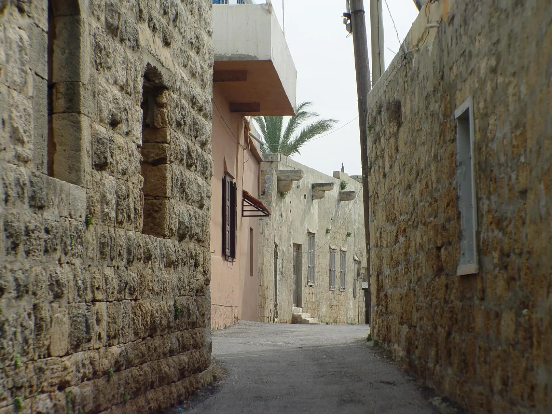 A narrow stone street in Batroun old town