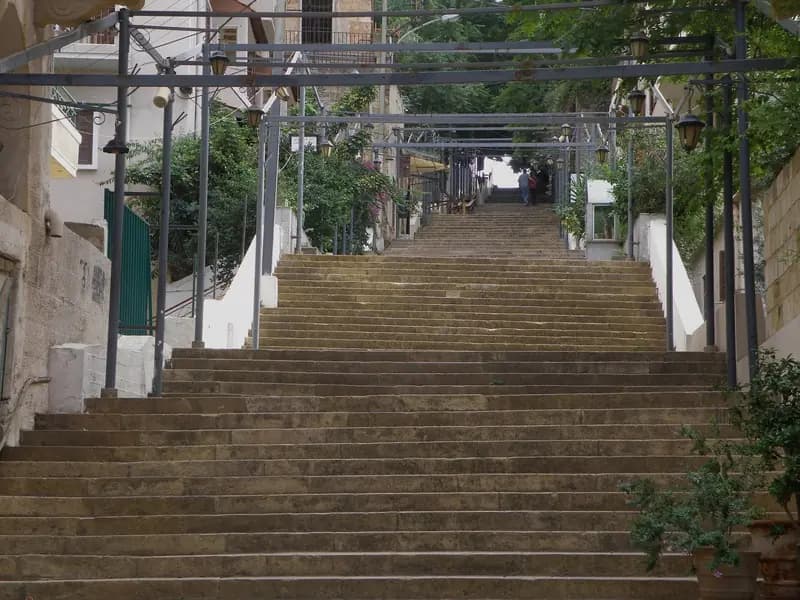 Saint Nicholas Stairs between buildings in Gemmayze