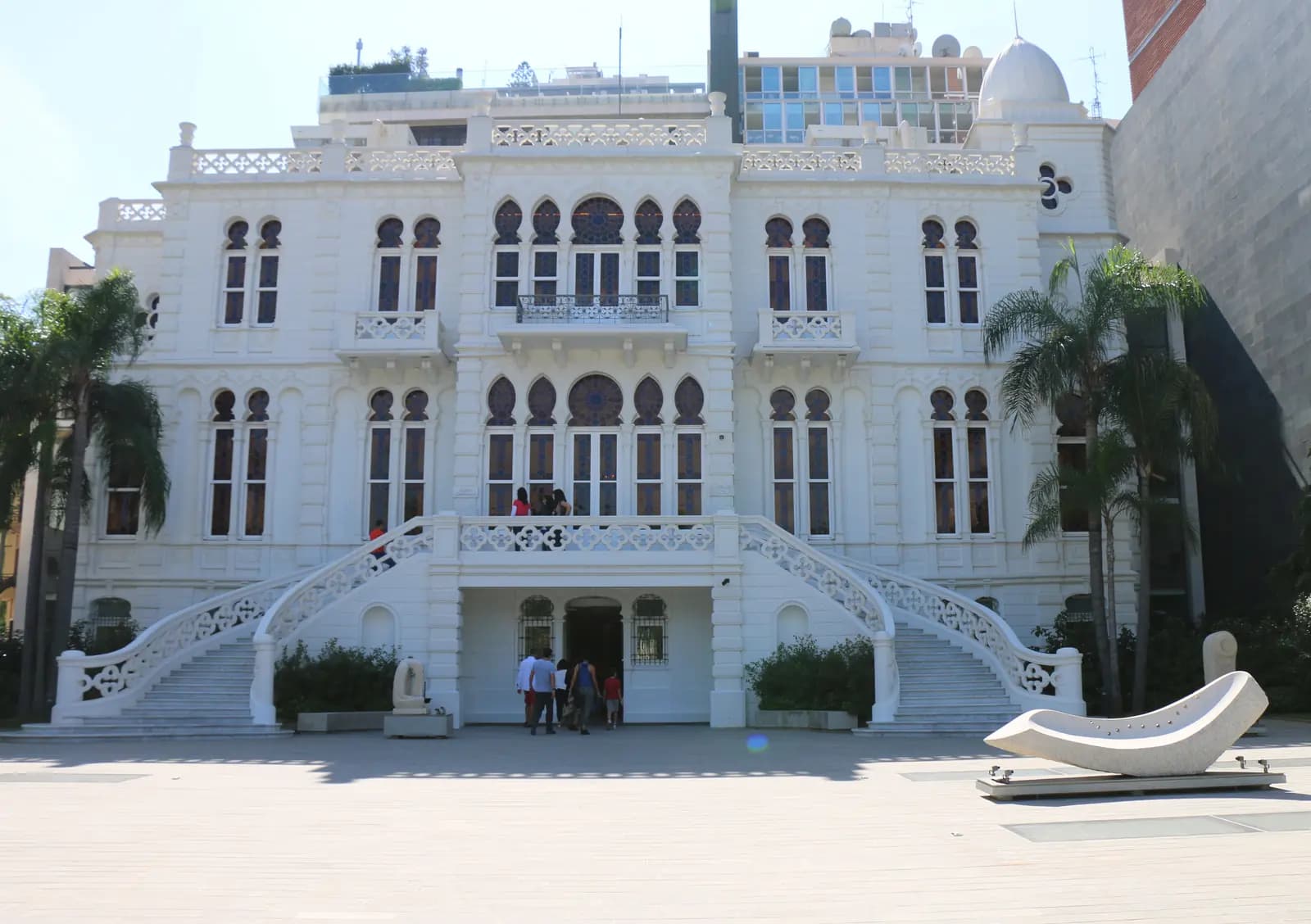 The ornate white façade of Sursock Museum