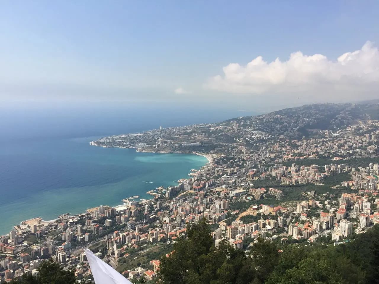 Jounieh Bay and the coastal city seen from the mountains above